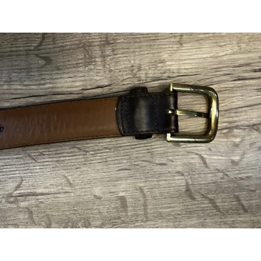 L.L. Bean Dark Brown Full Grain Leather Dress Belt 48 Made In USA